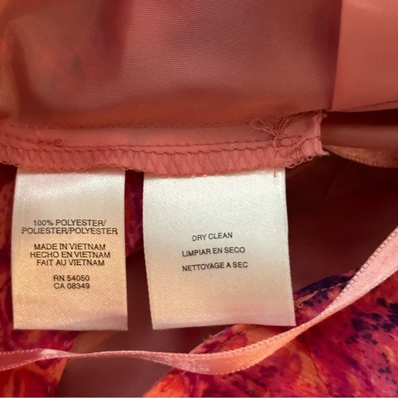 Jones Wear Maxi Pink Layers Chiffon Bias Cut Paisley Print Dress Sz:12 Y2K - Picture 9 of 10